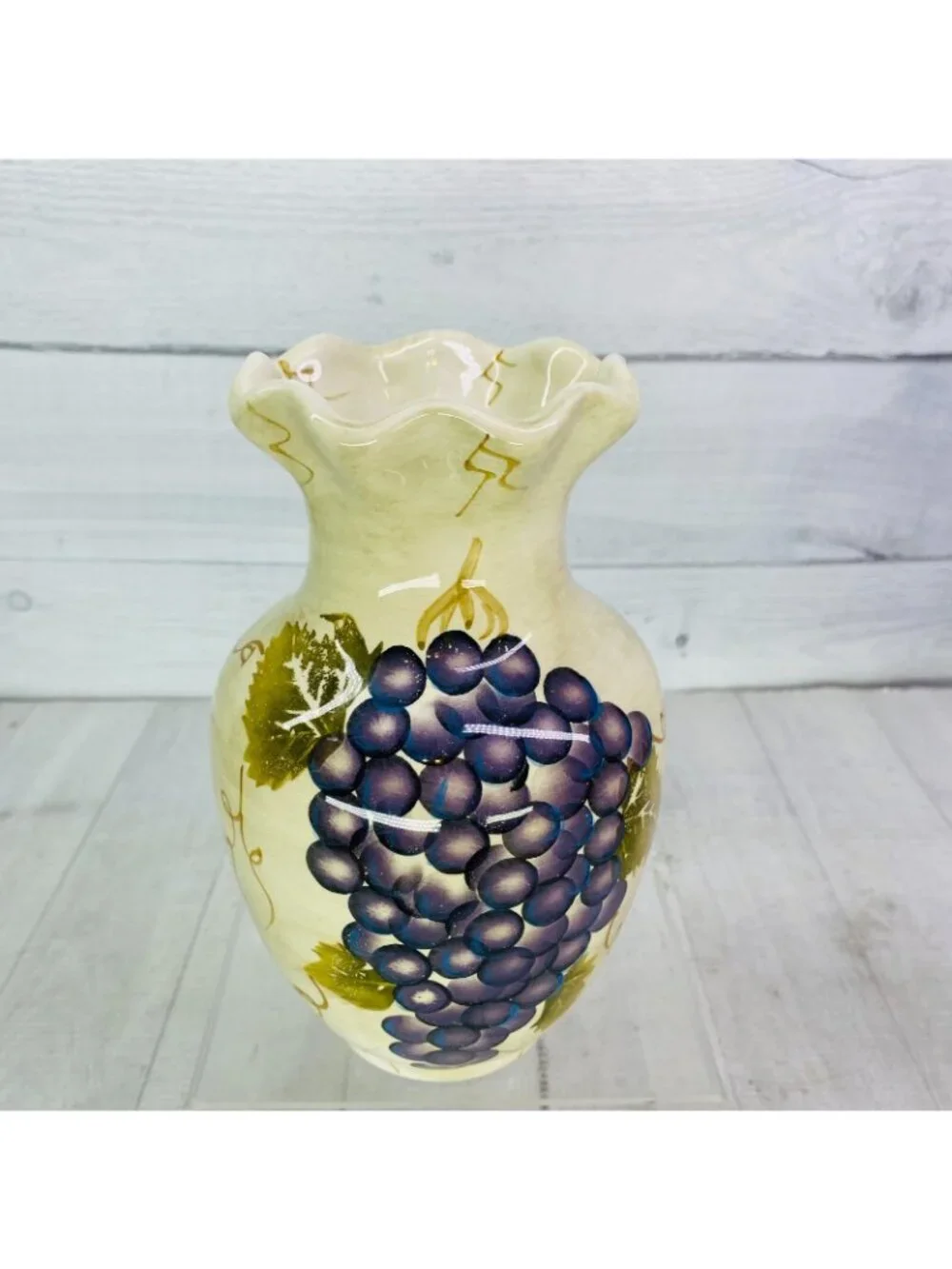 Tabletops CABERNET Rippled Hand Painted Purple Grapes 8